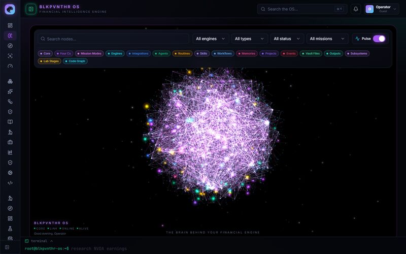 BLKPVNTHR.OS dashboard screenshot